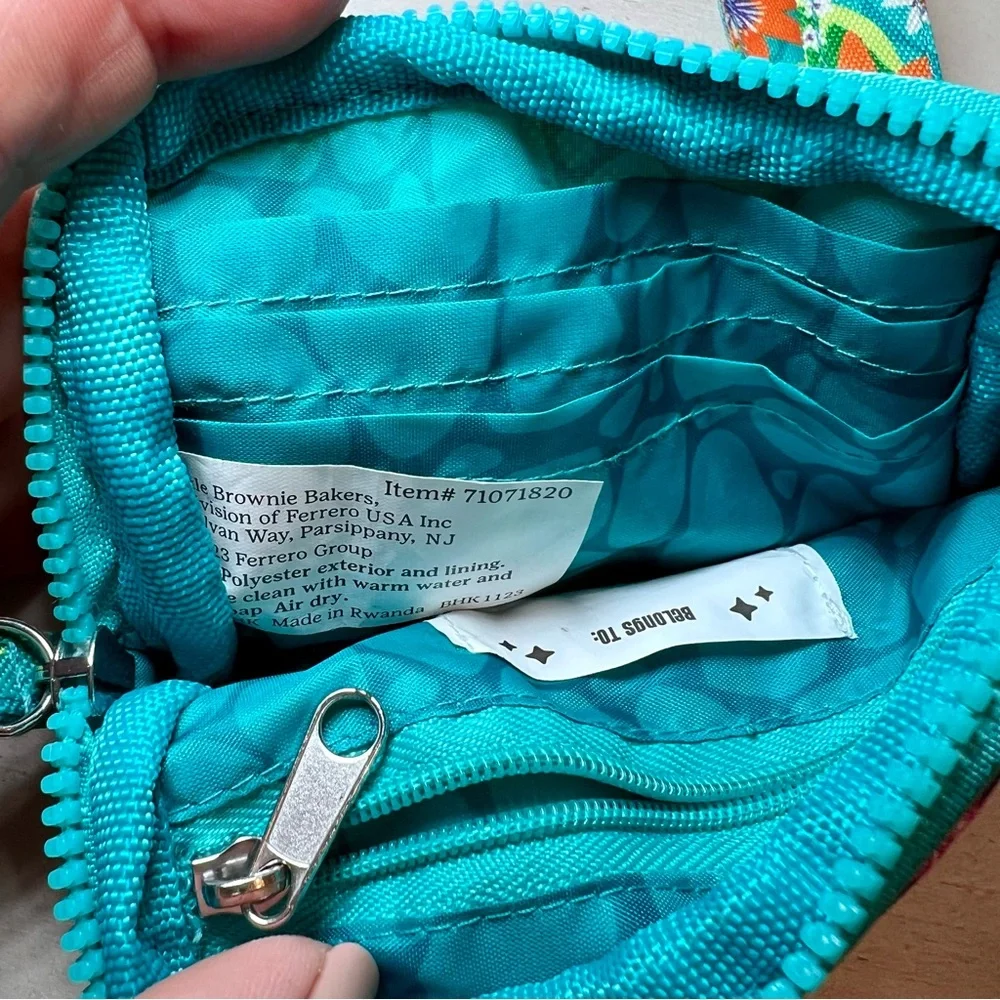 LITTLE BROWNIE BAKERS Axolotl Floral Zip Wallet Teal Wristlet Kids NWOT Gift